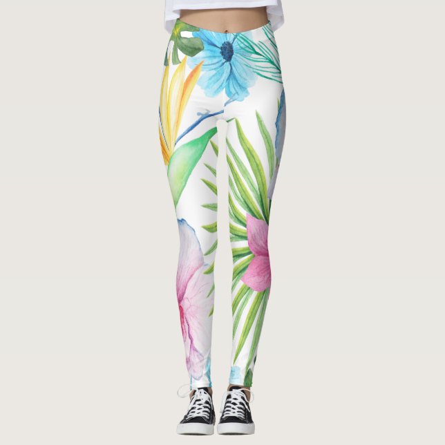 Tropiska fågelkonst leggings (Framsida)