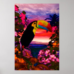 Tropiska fåglar 2 "Toucans" Art Poster