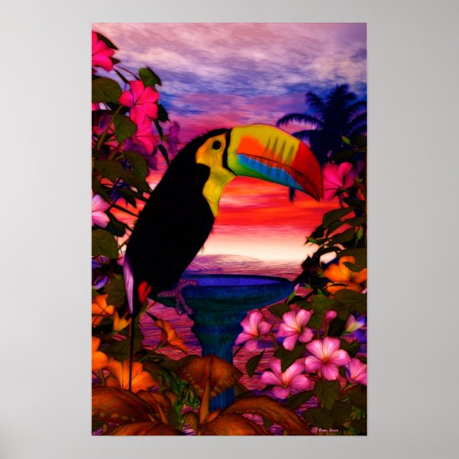 Tropiska fåglar 2 "Toucans" Art Poster (Framsidan)