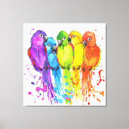 Tropiska fåglar av en Feather Canvas Art