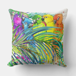 Tropiska fåglar av en Feather Pillow Kudde