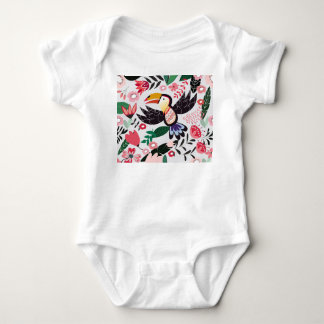 Tropiska fåglar, blommigt Dodle mönster. T Shirt