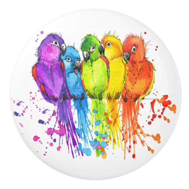 Tropiska fåglar Keramiska knoppar (Framsidan)