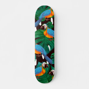 Tropiska fåglar Mönster Mini Skateboard Bräda 18,5 Cm