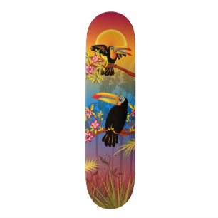 Tropiska fåglar old school skateboard bräda 21,6 cm