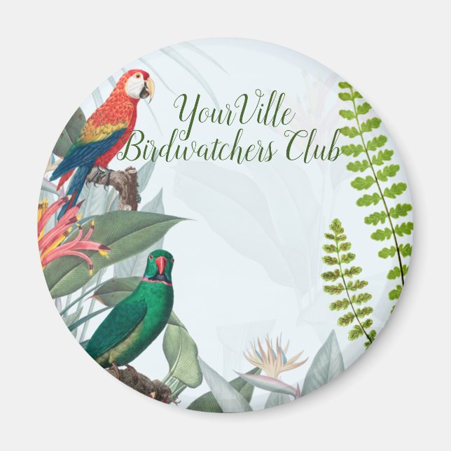 Tropiska fåglar Parrots & Foliage Magnet (Framsidan)