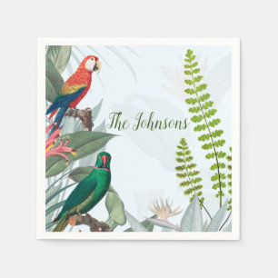 Tropiska fåglar Parrots & Foliage Pappersservett