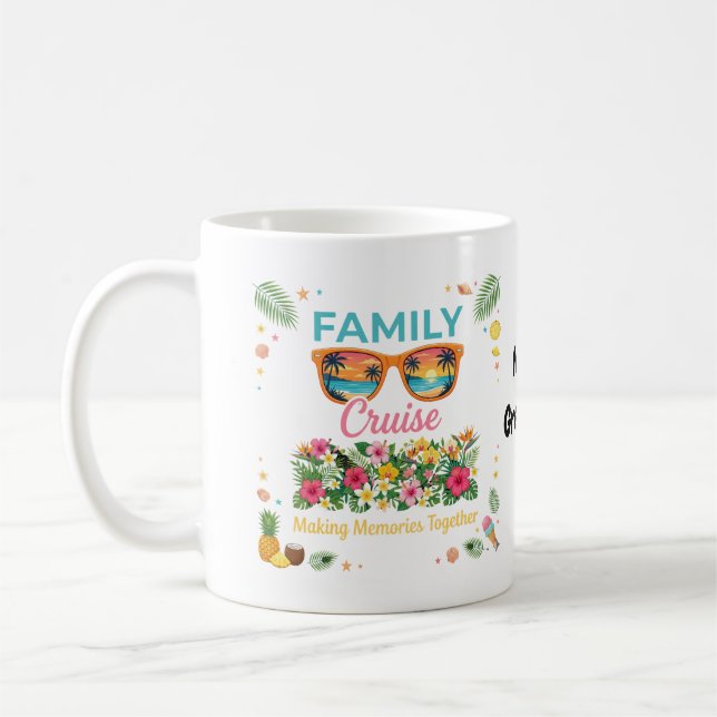 Tropiska Familjekryssningsminnen Blommig sommar  Kaffemugg (Vänster)