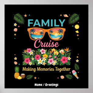 Tropiska familjekryssningsminnen Blommig sommar Poster