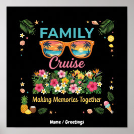 Tropiska familjekryssningsminnen Blommig sommar Poster