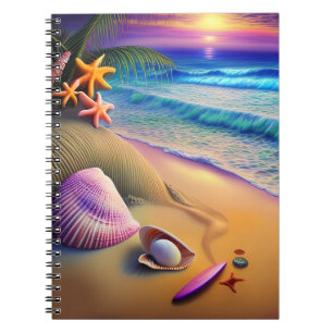 Tropiska Fantasy Beach Sunset Anteckningsbok