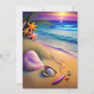 Tropiska Fantasy Beach Sunset Julkort