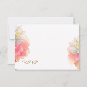 Tropiska Ferskenblommor Bröllop RSVP-kort Anteckningskort