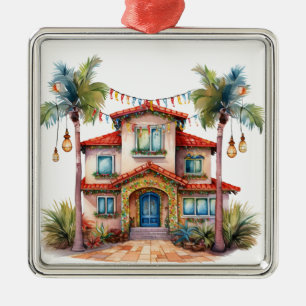 TROPISKA FESTIVA CHRISTMAS BEACH HOUSE JULGRANSPRYDNAD METALL