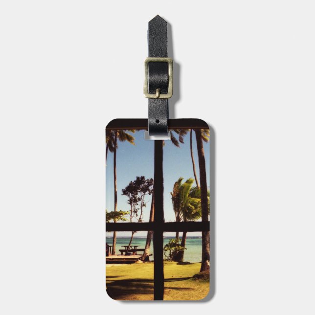Tropiska fiji Beach Scene cd ltcnm Bagagebricka (Vertikal Framsida)