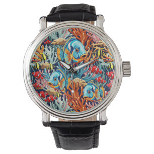 Tropiska Fiskar Färgglada Sommar Vibes Armbandsur