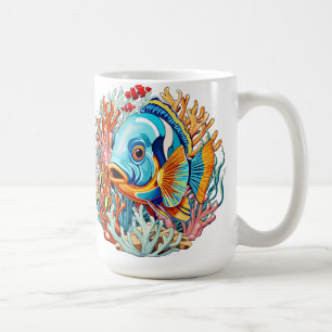 Tropiska Fiskar Färgglada Sommar Vibes Kaffemugg