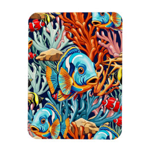 Tropiska Fiskar Färgglada Sommar Vibes Magnet