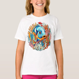 Tropiska Fiskar Färgglada Sommar Vibes T Shirt