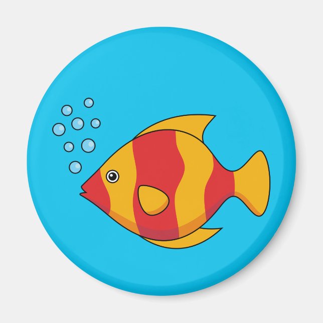 Tropiska fiskar i röd Orange Magnet (Framsidan)
