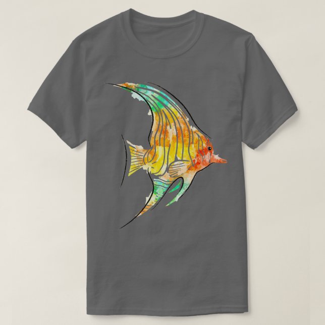 Tropiska fiskar med vattenfärg t shirt (Design framsida)