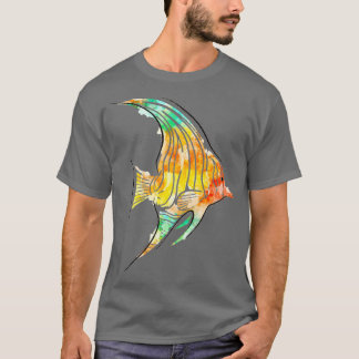 Tropiska fiskar med vattenfärg t shirt