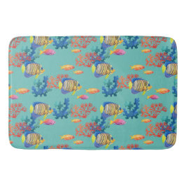 Tropiska fiskar och korall badrumsmatta