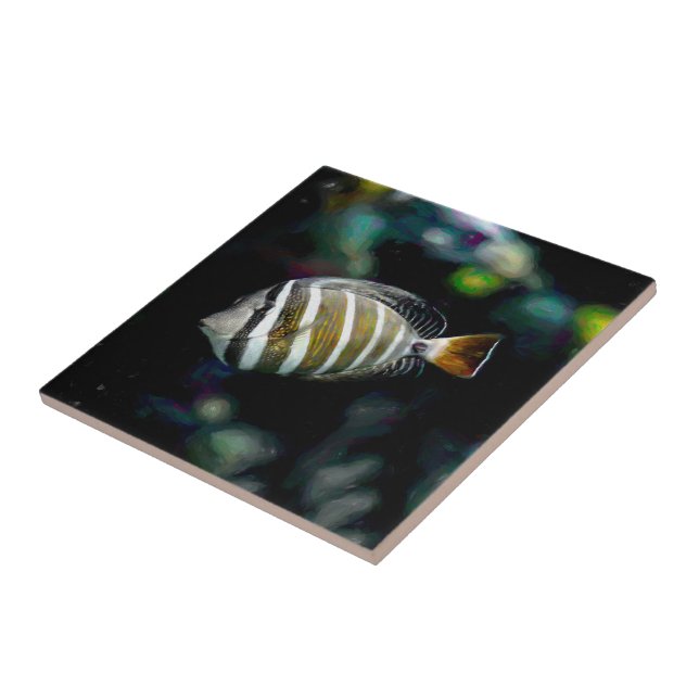 Tropiska fiskar under vattenlevande förhållanden kakelplatta (Sidan)