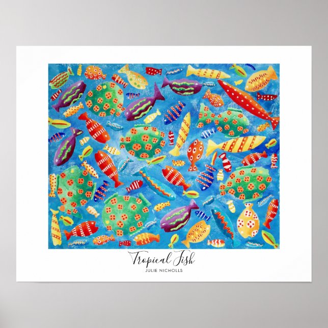 Tropiska fiskar Undervattensliv Havsmålning Poster (Framsidan)