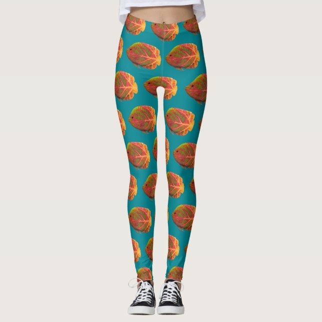 Tropiska fisken aspen Löv 1 Leggings (Framsida)