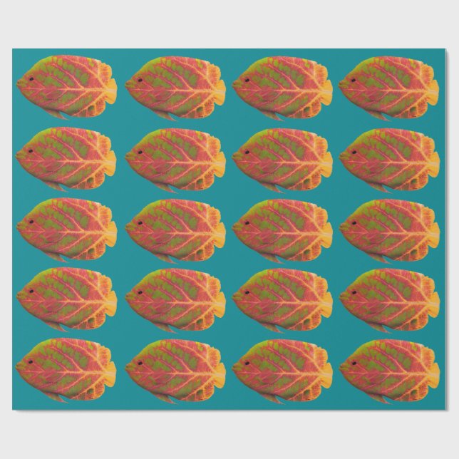 Tropiska fisken aspen Löv 1 Presentpapper (Platt)