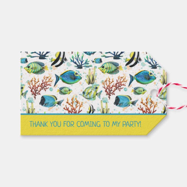 Tropiska fiskens vattenfärg, Personlig Presentetikett (Framsidan (Horizontal))