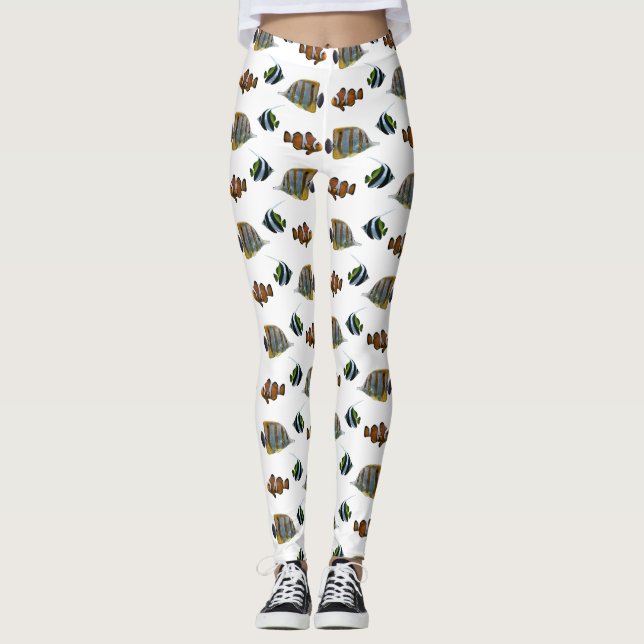 Tropiska Fiskfirande Leggings (välj färg) (Framsida)