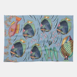 Tropiska fiskkorallrev kökshandduk