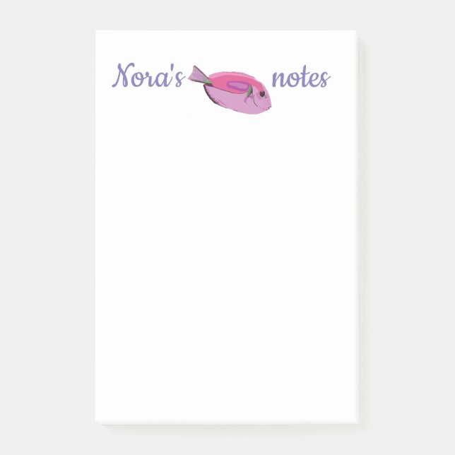Tropiska fisknoter i namn post-it block (Framsida)