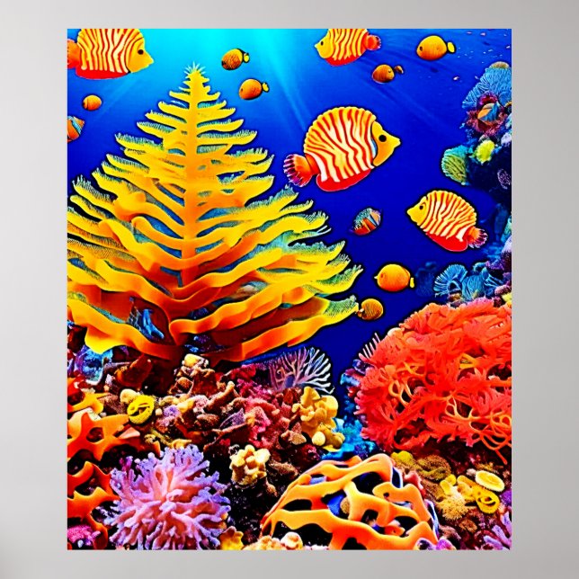 Tropiska fiskrev under vattenlivet poster (Framsidan)