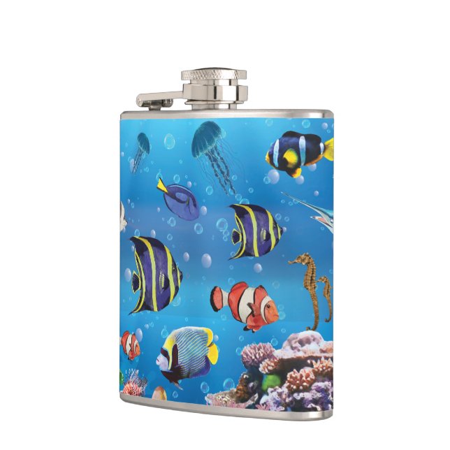 Tropiska fisksimbassänger fickplunta (Vänster)