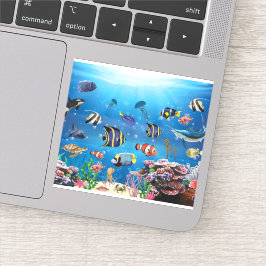 Tropiska fisksimbassänger klistermärken