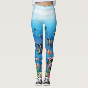 Tropiska fisksimbassänger leggings
