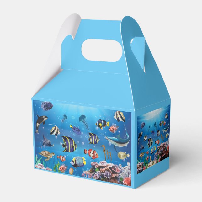 Tropiska fisksimbassänger presentaskar (Baksidan Sidan)