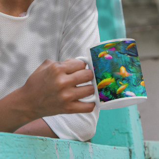 Tropiska fisktal Art Kaffemugg