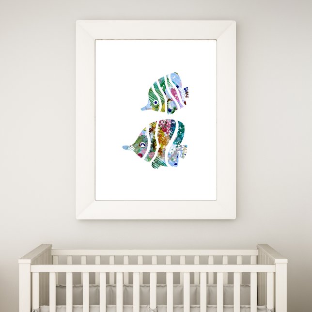 Tropiska fiskvattenfärgen Nursery Art Poster (Skapare uppladdad)