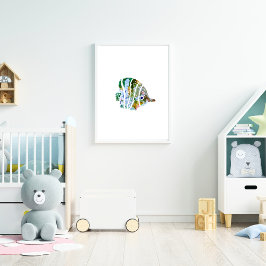 Tropiska fiskvattenfärgen Nursery Art Poster