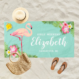 Tropiska Flamingo Aqua Tjejernas Helg Namn