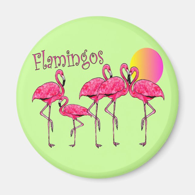 Tropiska Flamingo Art-gåvor Magnet (Framsidan)