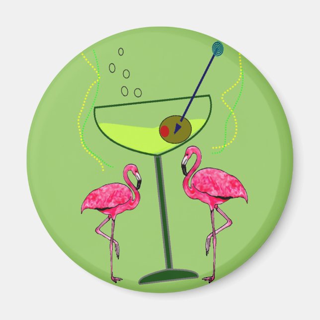 Tropiska Flamingo Art-gåvor Magnet (Framsidan)
