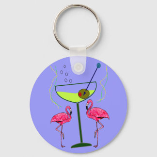 Tropiska Flamingo Art-gåvor Nyckelring