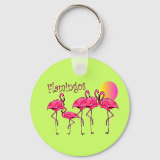 Tropiska Flamingo Art-gåvor Nyckelring