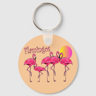 Tropiska Flamingo Art-gåvor Nyckelring
