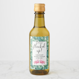 Tropiska Flamingo Bachelorette Party Vin-etiketter Vinetikett